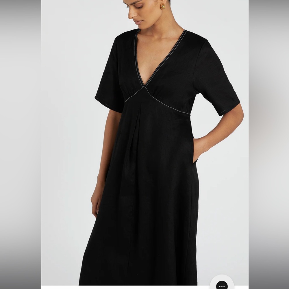 DISSH black midi linen dress, NWT, size 4